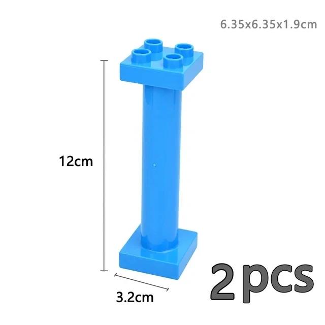 Store byggeklosser Slide Swing Seesaw Park Lekeplass Series Large Pillar Murstein Barn Barn Pedagogisk Leke Kompatibel Duploe