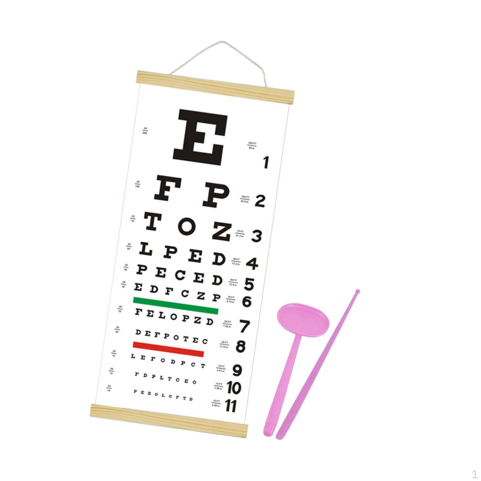 

Образовательная таблица для проверки зрения с ручной указкой и окклюдером для взрослых и детей Pink Pointer