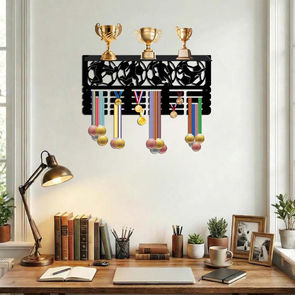 Hanger Wall Mount Display Rack with Hooks for Awards and Medals - Model JH26160