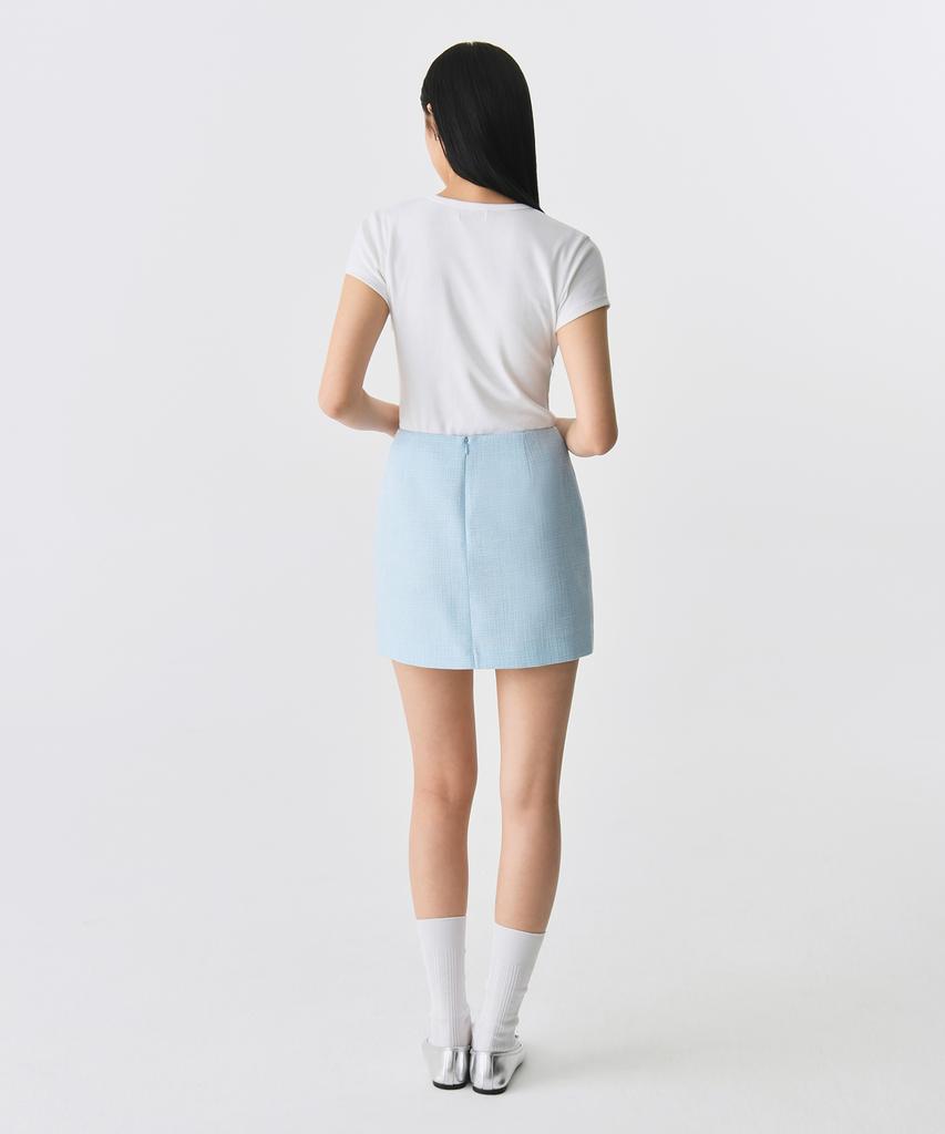 Musinsa Standard Woman Women'S Tweed Mini Skirt [Sky Blue]