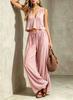 Spot European and American Fashion New Solid Color V-neck Sleeveless Top and Trousers Two Women's Clothing