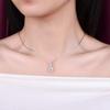 Silver Plated Round Brilliant CZ Halo Pendant Necklace, Diamond Simulant Box Chain Necklace for Women