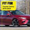 8PCS Chrome/Carbon Post Fiber Pillar Trim Door Window For Toyota Camry 2018-2024