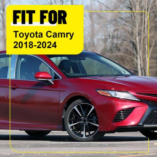 8PCS Chrome/Carbon Post Fiber Pillar Trim Door Window For Toyota Camry 2018-2024