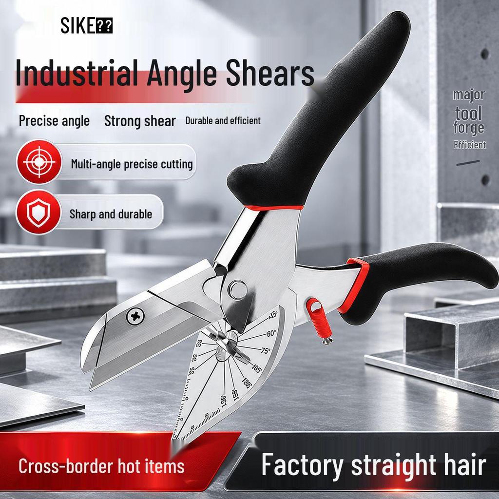 Electrician's 90° Angle Cut Shears for Cable Trunking, Woodworking, and PVC, with Adjustable Clip and Strip Sealing Edge Tool