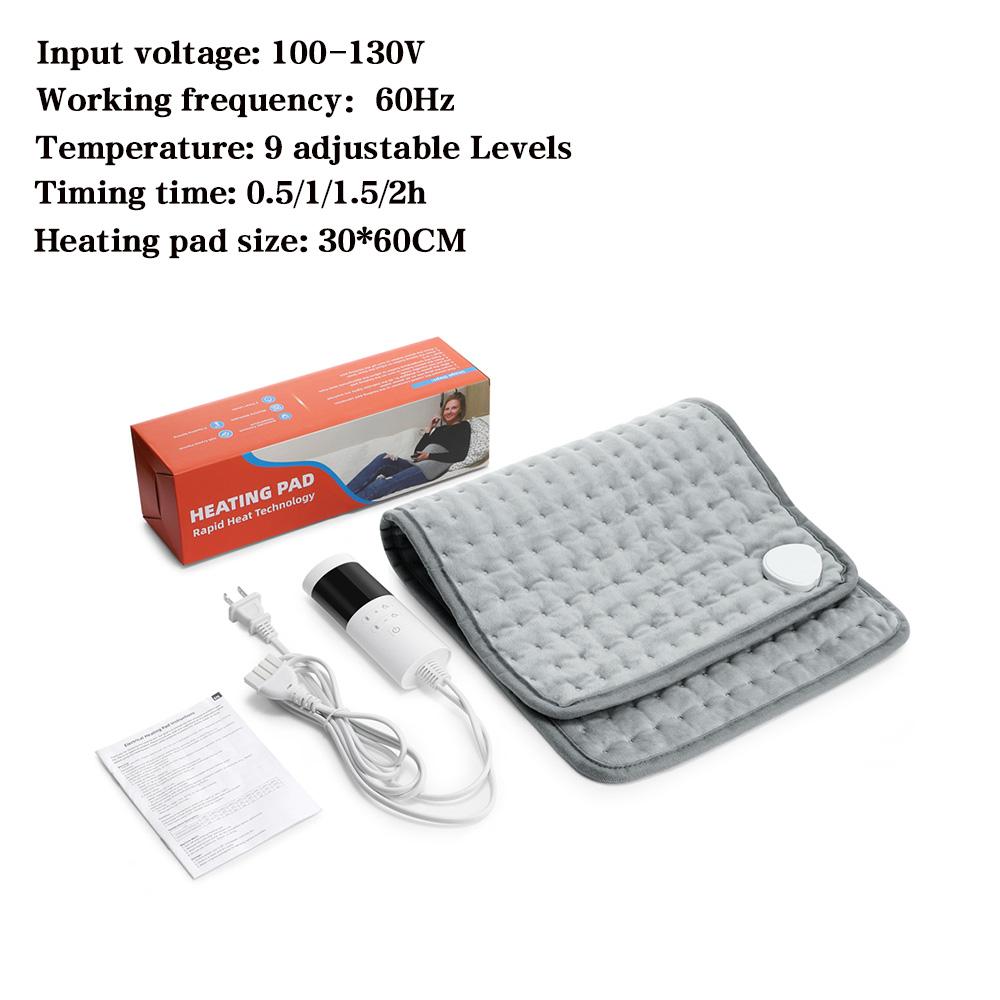 

30*60Cm Electric Heating Pads 9 Levels Temperature Control 4 Mode Timer Thermal Mat For Abdomen Back Shoulder Warm Blanket