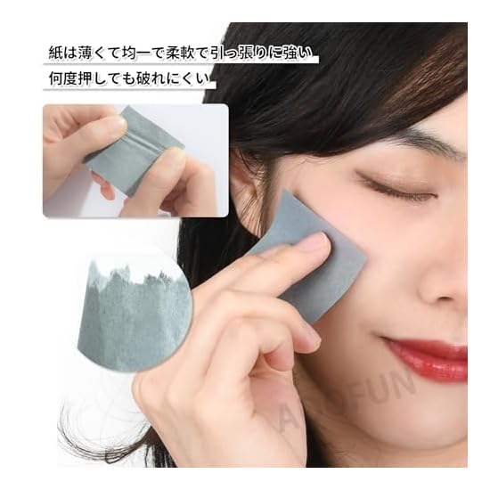 ADOFUN Oil Blotting Paper [300 Sheets] Oil Absorbing Sheets with Mirror, Large Size, Puff-Applicator