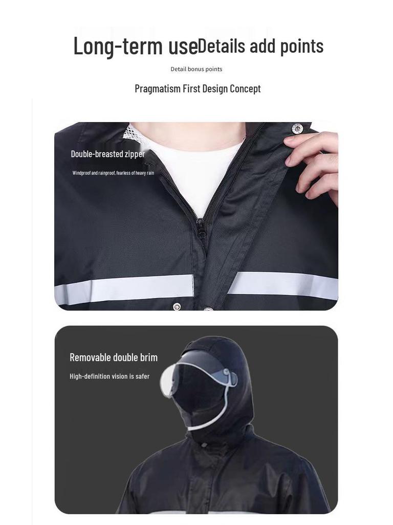 Men's Thickened Raincoat and Pants Set, Cycling & Outdoor, Rainstorm-Proof