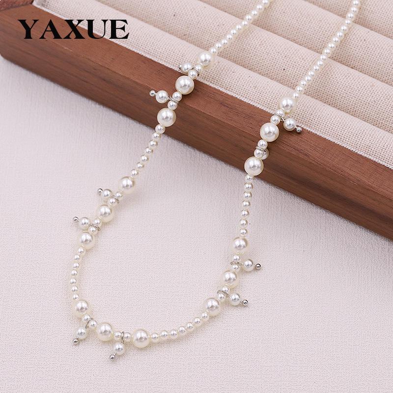 Collana Elegante con Perle di Vetro Shi Jia per Donna – Design Versatile di Lusso per la Clavicola