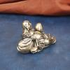 Vintage Brass Maitreya Desktop Ornament Big Belly Laughing Bronze Sculpture Buddha Statue Craft Antique Old Copper