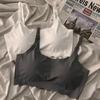 Traceless ice silk underwear girl suspender sports no steel ring bra students gather to show chest small vest cool in summer
