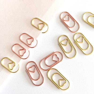 Kit 50pcs Mini Metal Heart Clips Office Supplies Paper Clip Is Cute and Exquisite, with Both Appearance and Practicality