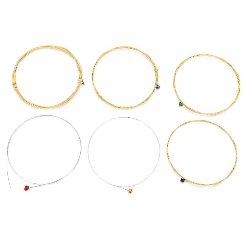 2Sets Brass Material Acoustic Guitar Strings Golden And Silver Guitar Strings For Acoustic Guitar