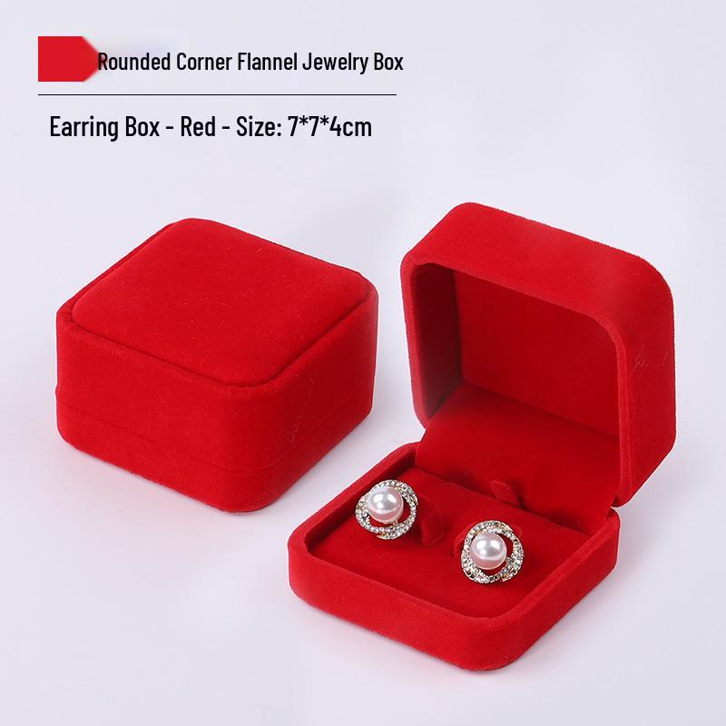Rounded Corner Plush Jewelry Storage Box for Bracelets, Rings, and Necklaces