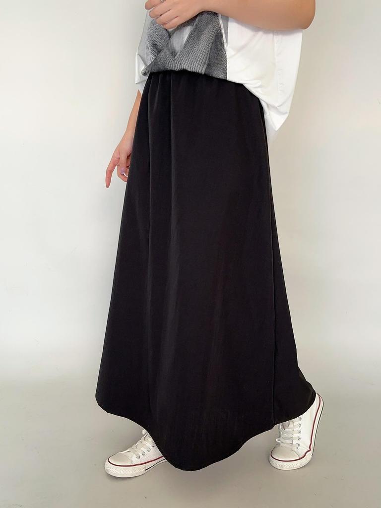 Women's High Waist Draped Long Skirt - Solid Color, Versatile, Loose Fit