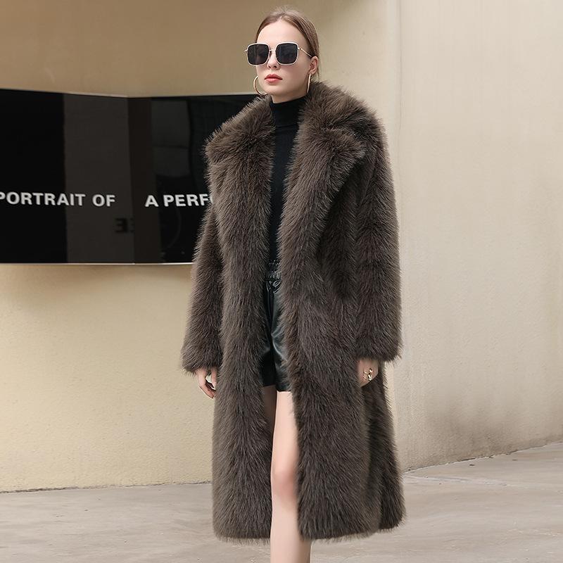 Autumn And Winter New Fur Coat Women's Long Style Imitation Fox Fur