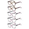 5PCS Women Flowers Elegant Comfortable Reading Eyeglasses Fashion Anti-Blue Light Reading Glasses Urltra-Light Eye Protection