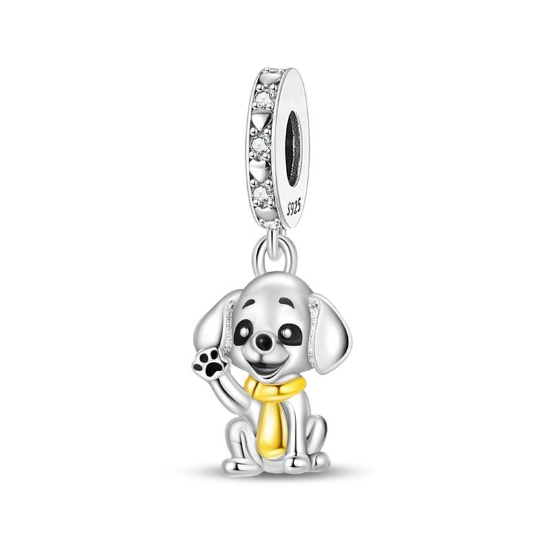 New 925 Silver Lucky Zoo Cat Dog Rabbit Fox Charms Bead For Women Fit Bracelet DIY Birthday Party Jewelry Gift