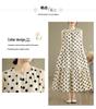 Women's Plus Size Polka Dot Sleeveless Cotton-Linen Dress - French Style