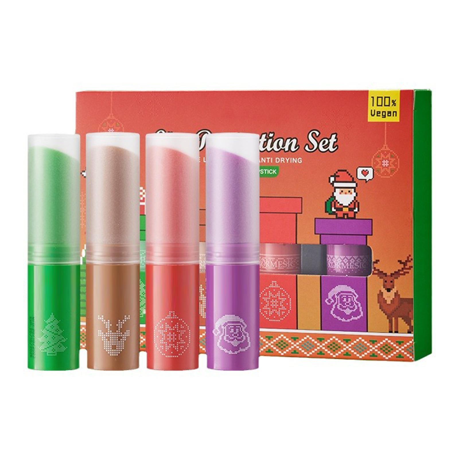 

4PCS Christmas Lip Balm Set, Scented & Moisturizing Lip Care, Hydrating Lip Balm Stocking Stuffers for Women Men, Christmas Gifts for Friends One Size