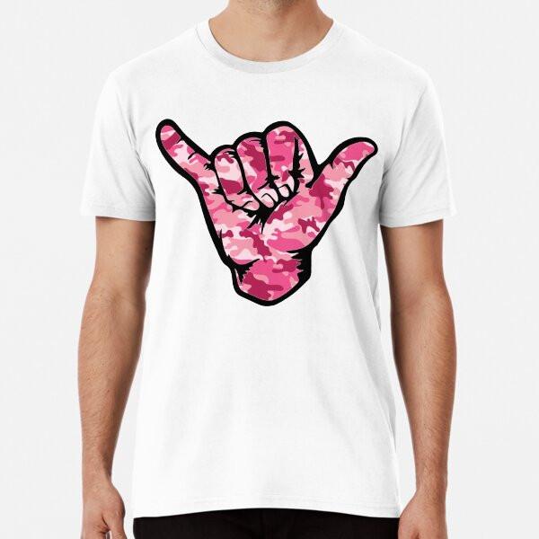 

Shaka Hand ALOHA (pink military army camoufl S to 5XL Made in the AU/USA T-Shirt 3XL