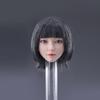 1/6 Scale Female Head Sculpt Beauty Girl Mandy Rooted Hair Head Carving 12 Inch Female PH TBL JO Action Figure Body (Black Bangs)