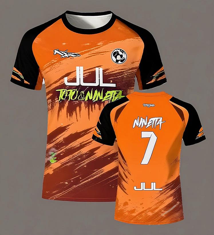 JUL 3D Series 90-Minute Football T-Shirt, Quick-Dry Summer Outdoor Sports T-Shirt for Men, Loose-Fit Crew Neck T-Shirt