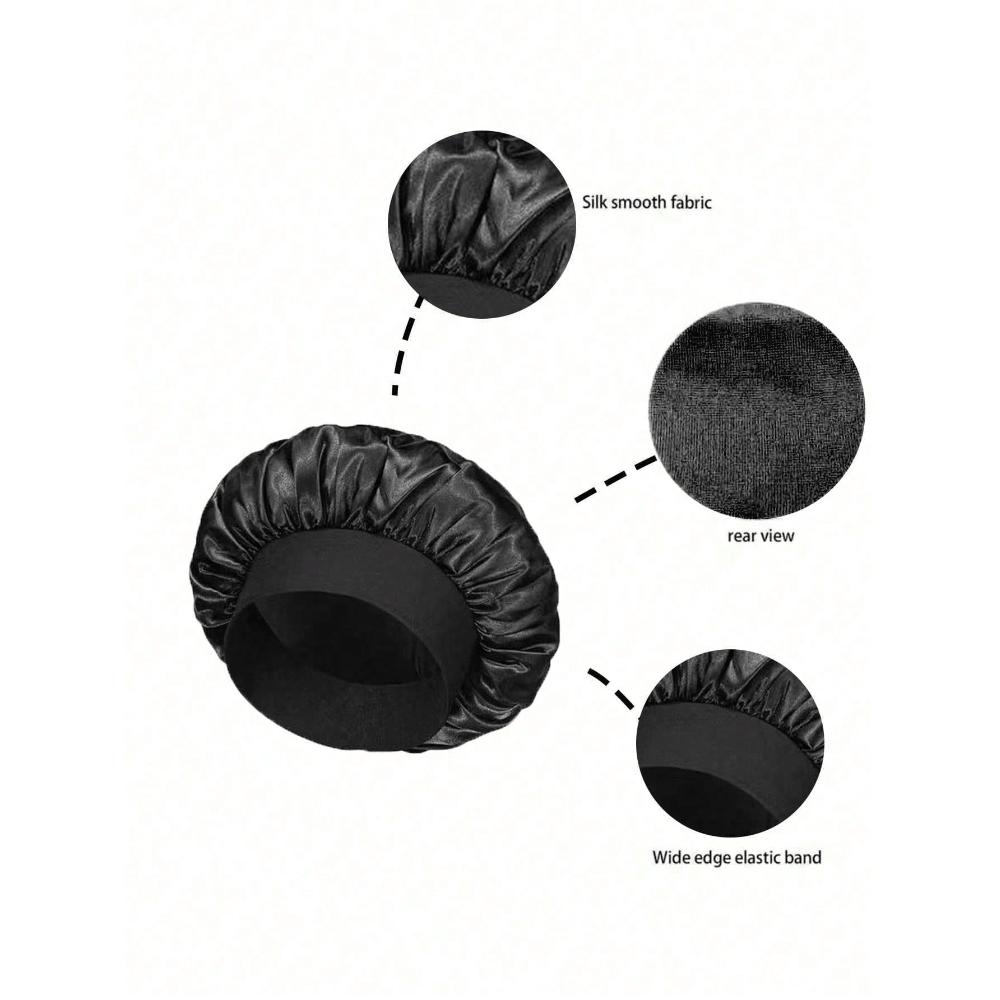 1 Stück Schlafhaube, Satin-Hauben, Weiches Elastisches Band Seiden-Schlafkappe, Seiden-Haartuch Für Lockiges Haar