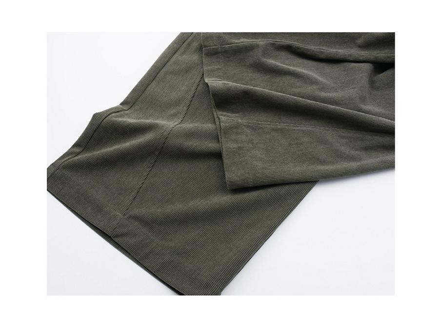 XHK2553 Large Winter Maillard Style Corduroy Pants - Elastic Waist, Retro, Plus Size