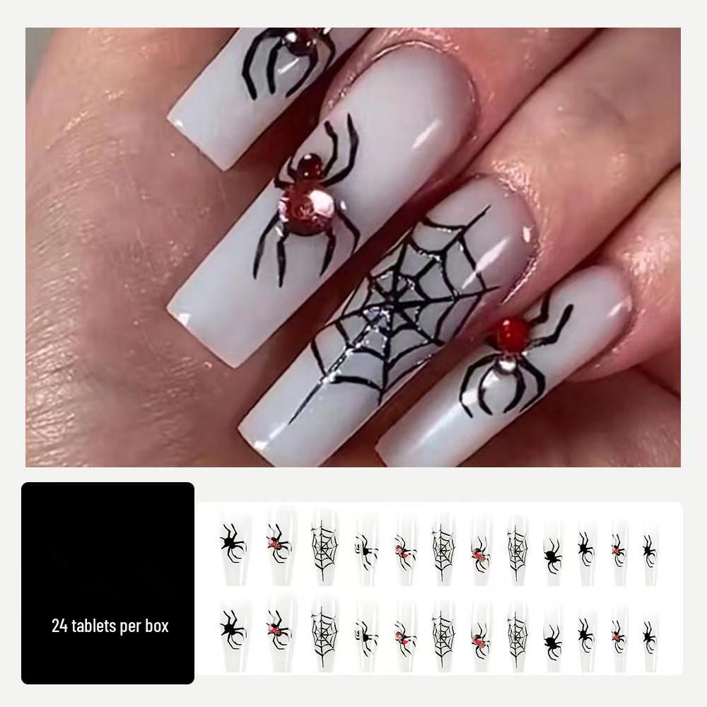 

3D Темный Паук Стразы Тисненые Наклейки для Нейл-арта на Хэллоуин - Накладные Ногти