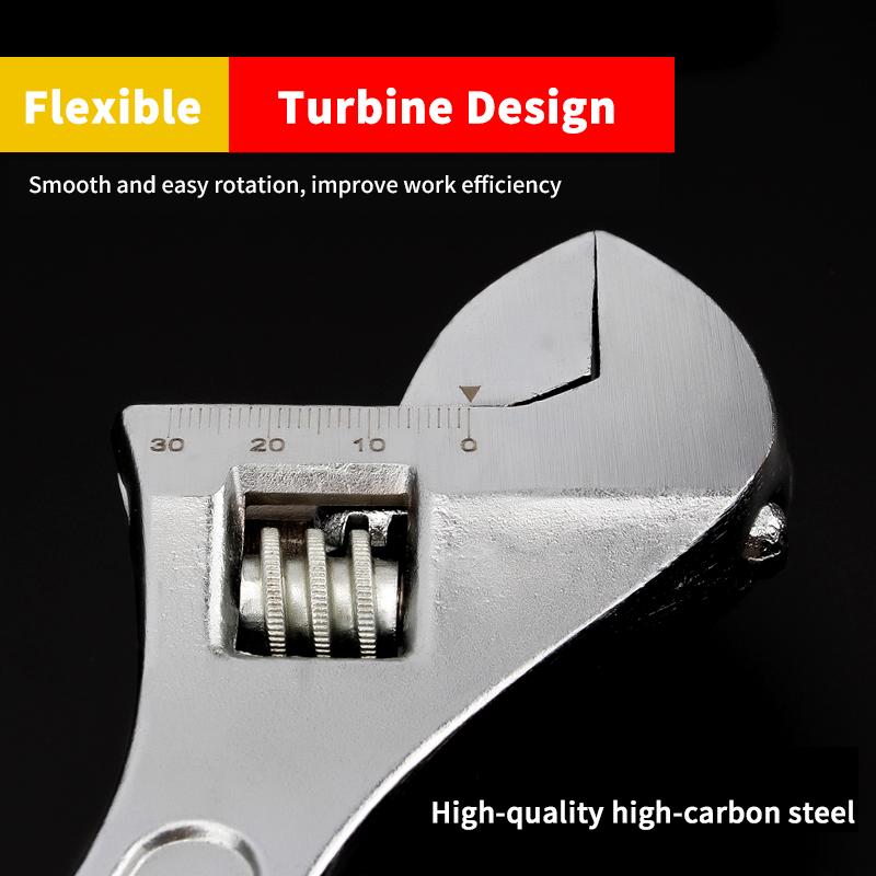 Free Shipping Large Opening Adjustable Spanner Monkey Wrench Adjustable Angle Slide Wrench 6-8-10-12-15 Inch Household Tools