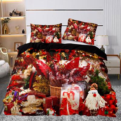 Christmas Gift Pattern Duvet Cover Set Comforter Cover for Kids Boys Girl Teen Polyester Bedding Set King Size with Pillowcases