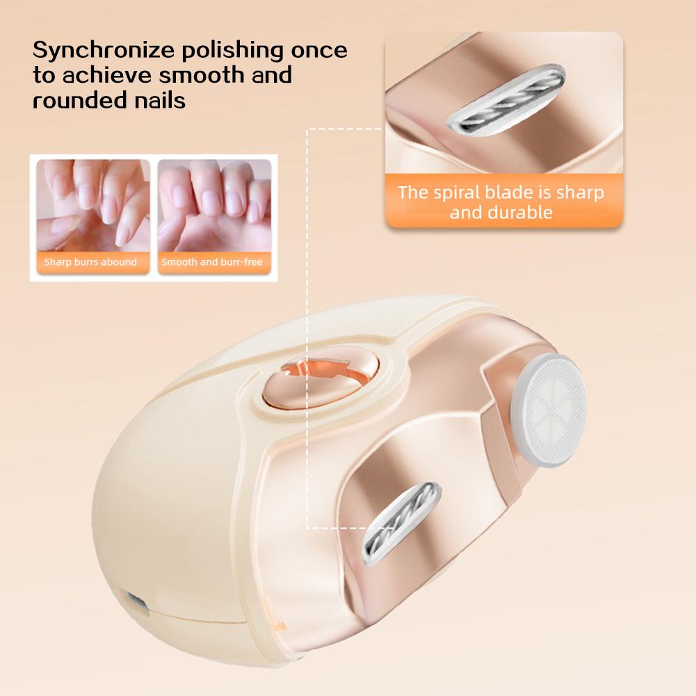 3 In 1 Automatic Electric Nail Clipper With Anti-Pinch Safety Nail Trimmer Grinder USB Rechargeable Nail Cutter Care Tools