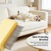 Self-cleaning pet hair brush for cats, cat grooming brush, with long and short stainless steel teeth, household pet grooming brush