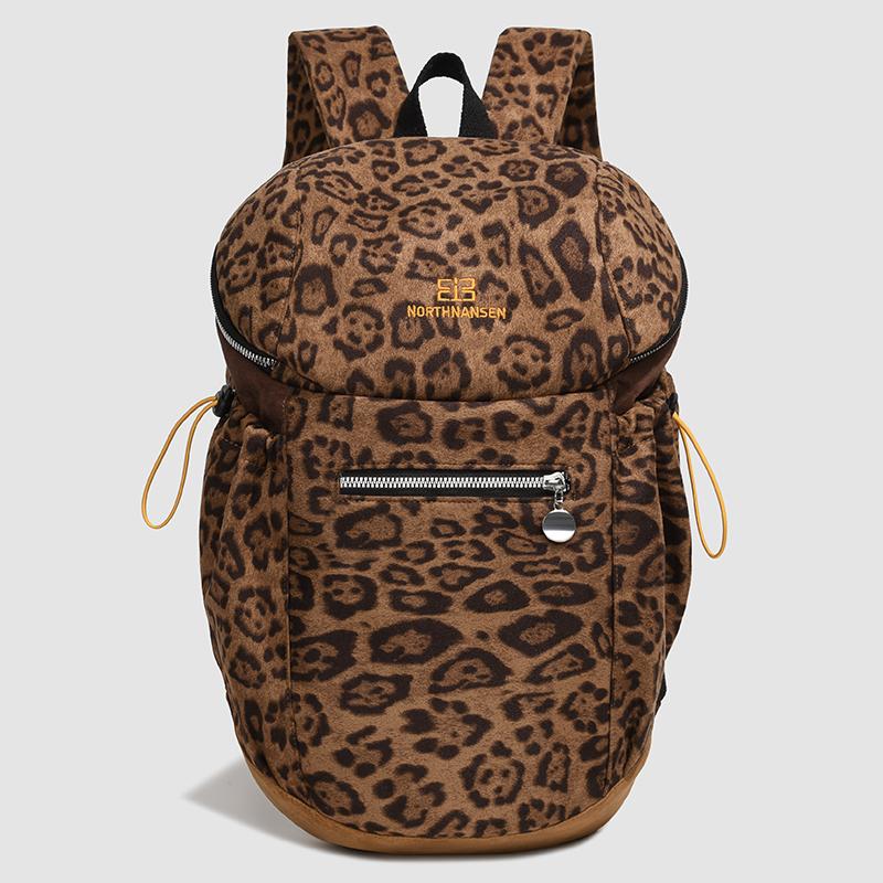 Leopard Print Backpack Student Schoolbag Lightweight Backpack
