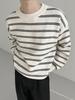 Men's Korean-Style Striped Round Neck Pullover – Trendy Autumn/Winter Sweater