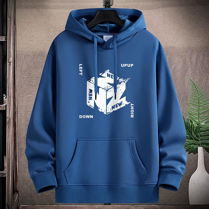 NZ M-5XL Herr Fleece Hoodie Lös Hooded Sporttröja Plus Size Pojkar Pullovrar