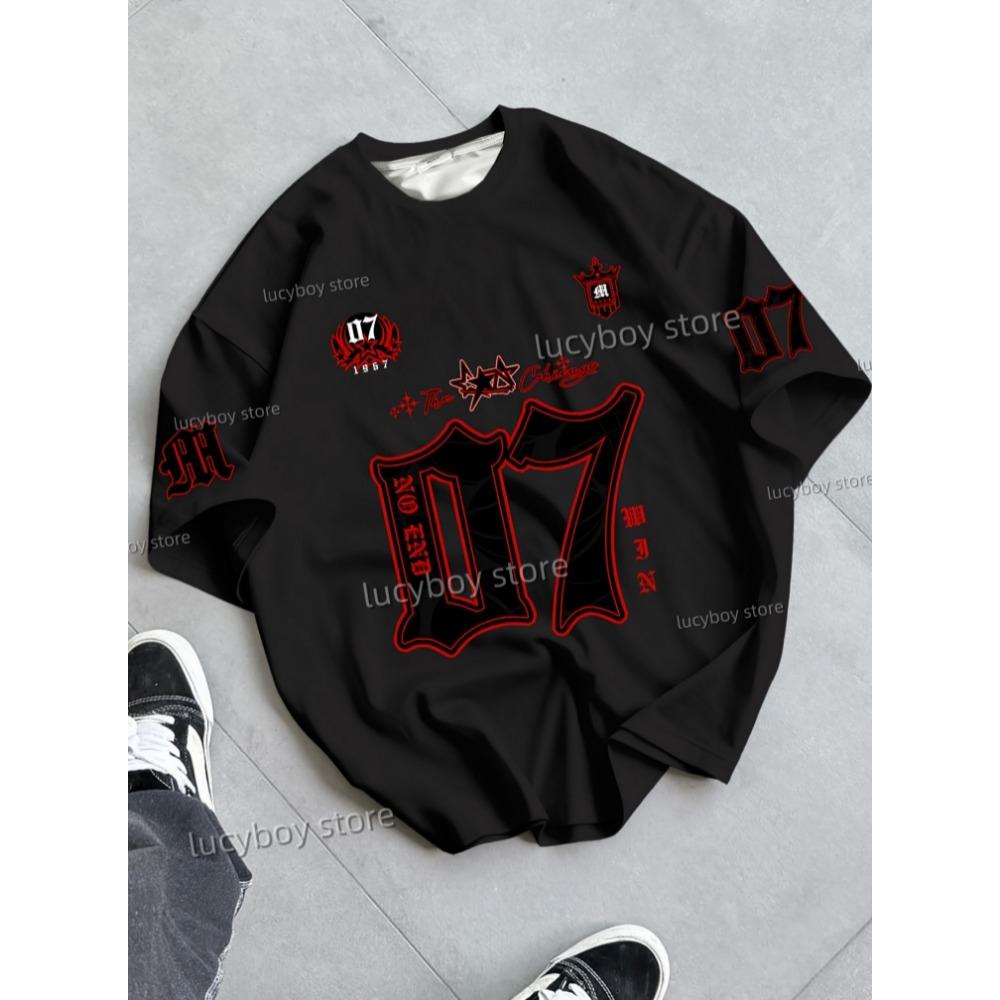 

Men s T-shirt, men s short sleeved football shirt, retro men s clothing 5XL