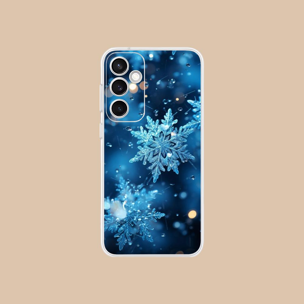 Winter Snowflake Mobile Cell Phone Case for Samsung Galaxy S25 S24 S23 S22 S21Plus FE Ultra Clear Colorful Cover Pretty Cover
