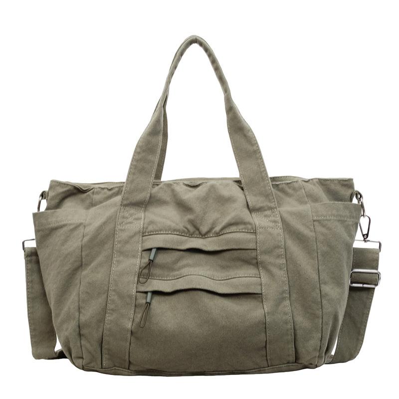 Большая вместительная сумка-тоут Легкая нейлоновая сумка через плечо зелёный