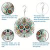 Wind Spinner 2D Metal Garden Patio Decoration Kaleidoscope Skull Design Outdoor Hanging Ornament for Thanksgiving Christmas Holiday Decor