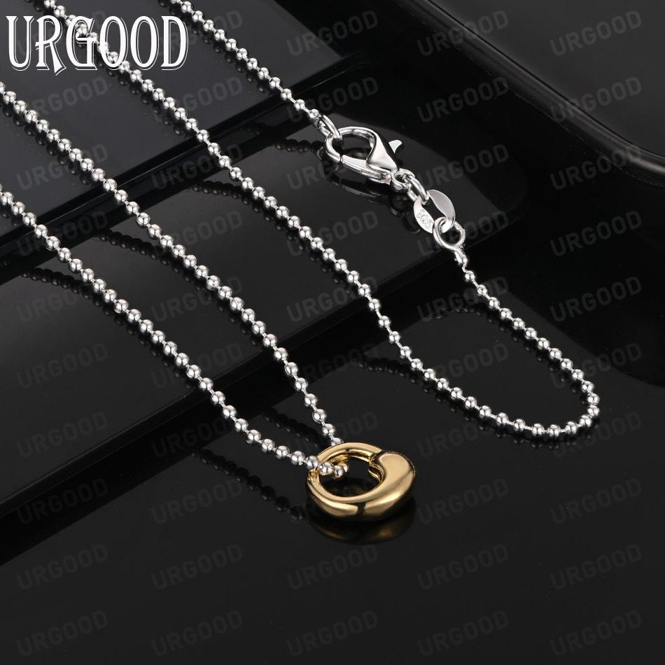 Minimalist Small Circle Pendant Necklace In 925 Sterling Silver - Beautiful Wedding Jewelry