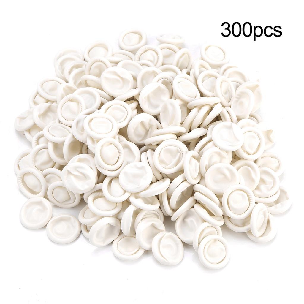 300pcs Natural Latex Finger Cots Ultra thin Safety Durable Elastic Tattoo Manicure Tool