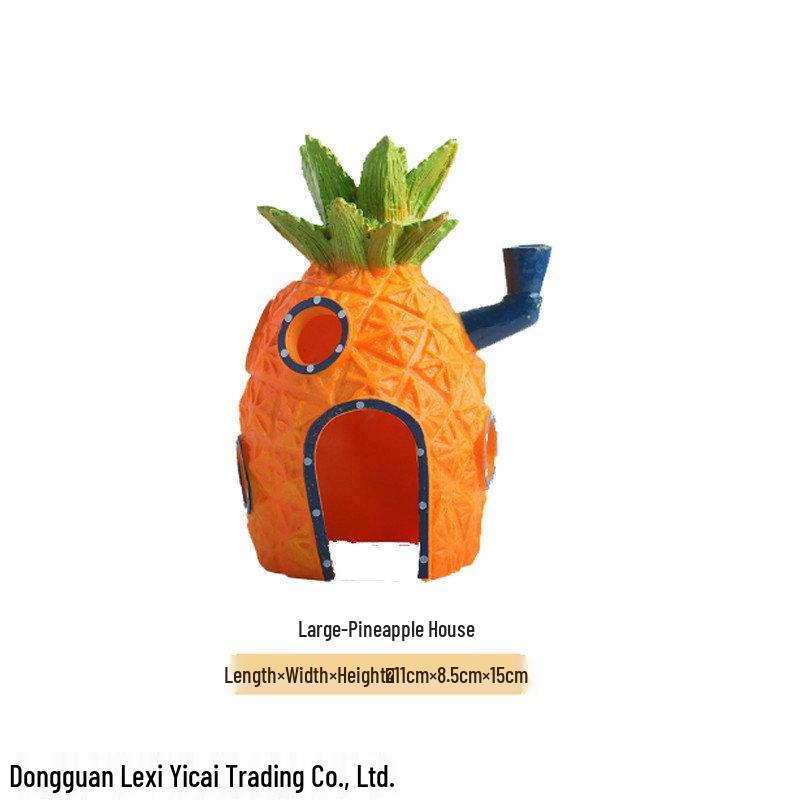 SpongeBob Pineapple House Fish Tank Decoration - Resin Ornament & Hideaway