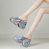 Krazing Pot Mules Polyurethane Spring Summer Size 43 Size 42 Summer Prints Skin Women Platform Women Peep Toe Slip On Sandals