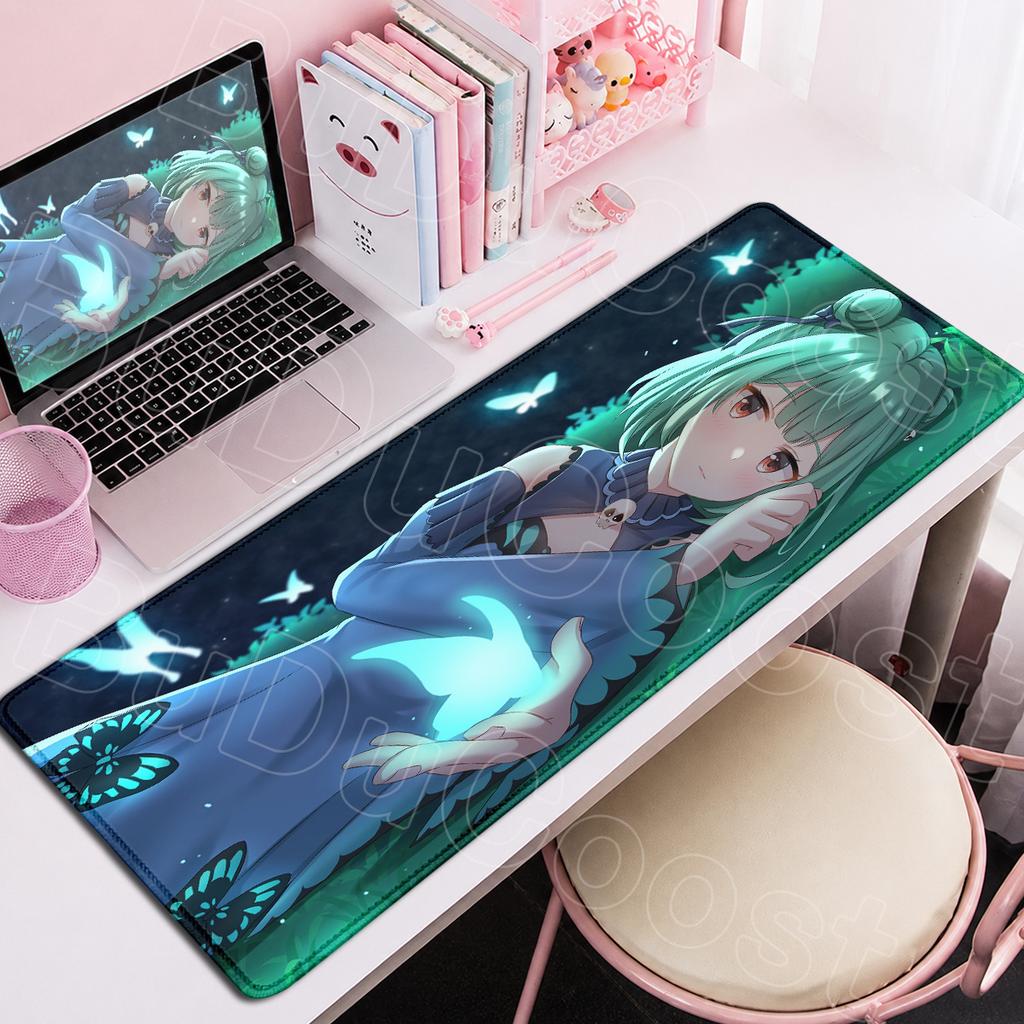 Laptop Gaming Keyboard Desktop Mat Hololive Kawaii Uruha Rushia Anime Mousepad Large Office Cabinet Carpet PC Rubber Accessories