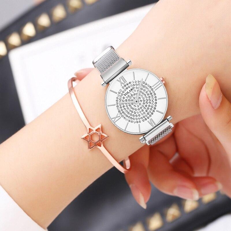 Women Watches Top Brand Luxury Fashion Casual Rose Gold Quartz Ladies Bracelet Watch Alloy Mesh Strap Watches Gift