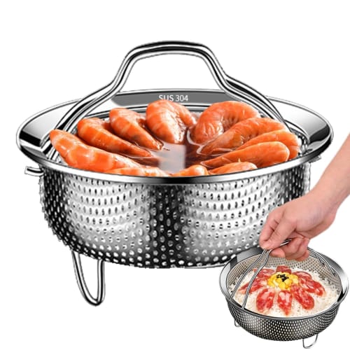 Stainless Steel Steamer Basket, Vegetable Steaming Basket, Pot Steamer Rack, Rice Cooker Basket, Easy Steaming Plate for Placing On a Pot, Basket, Net