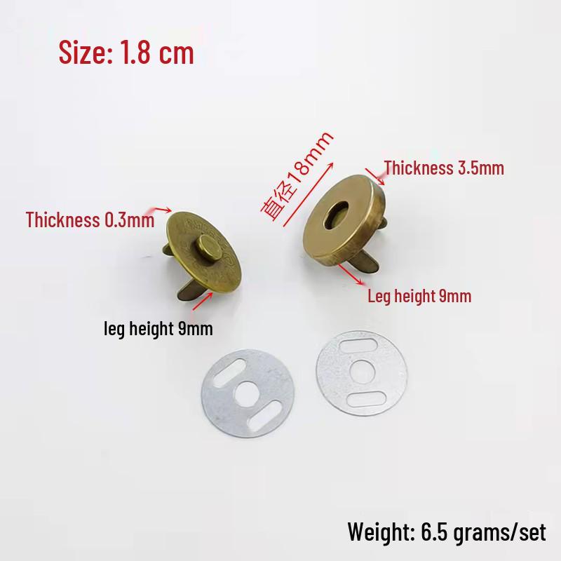 Unsichtbare magnetische Druckknöpfe ohne Nähen - 1,4 cm & 1,8 cm für Taschen, Geldbörsen und Mäntel