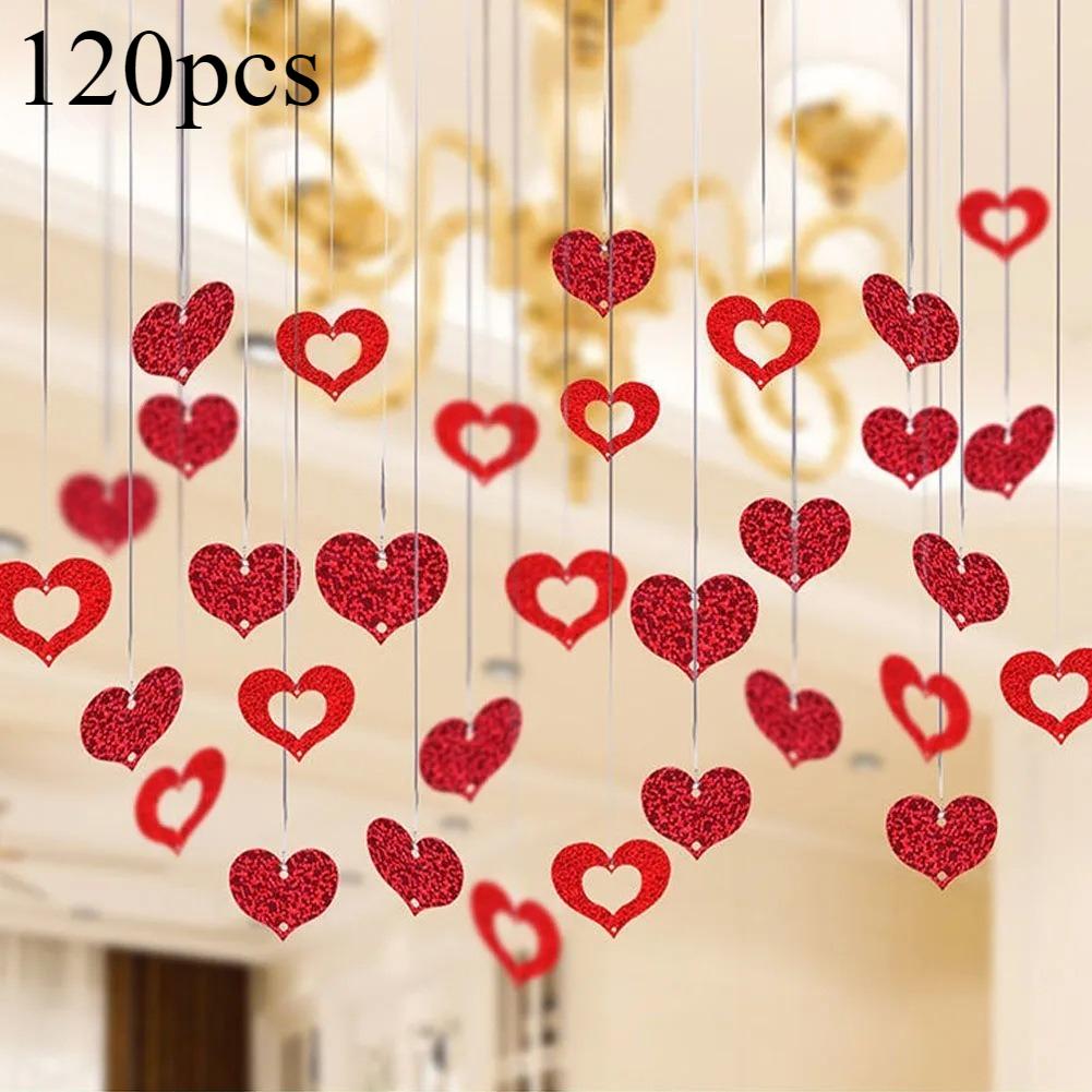 Colorful Heart Laser Sequined Rain Balloon Pendant Romantic Wedding Room Birthday Party Decoration Balloon Accessories